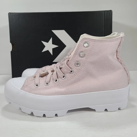 Converse CTAS Lugged Hi Barely Rose White Chunky High Top Sneaker Women Size 9.5 - Picture 6 of 12